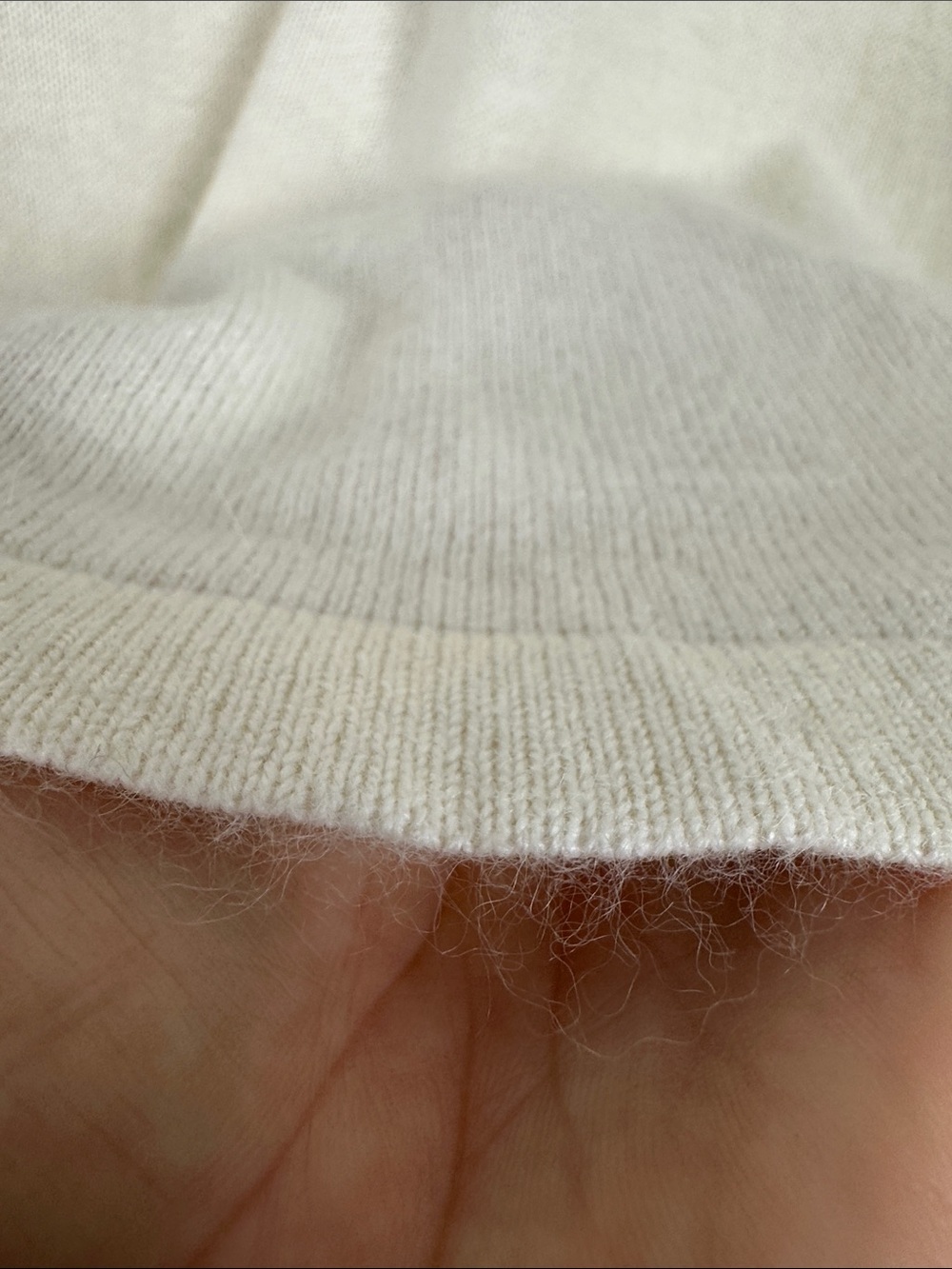 Vintage angora wool rayon mock neck sweater cream minimalist jones wear rabbit - Picture 3 of 6